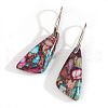 Imperial Jasper Slanting Shape Dangle Earrings PI0276-2-2