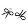 Bowknot Glass Beads Dangle Earrings for Women EJEW-JE06077-5
