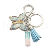 26Pcs Transparent Epoxy Resin & Transparent Acrylic & Faux Suede Tassel Keychain KEYC-JKC01202-09-2