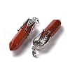 Natural Red Jasper Big Pointed Pendants G-E059-03AS-07-3