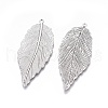 Tibetan Style Alloy Leaf Large Pendants TIBEP-S607-AS-LF-2