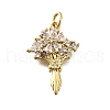 Brass Micro Pave Cubic Zirconia Pendants KK-S523-07G-1