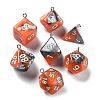 7Pcs 7 Styles Opaque Resin Polyhedral Dice Pendants Set RESI-A029-01T-1