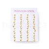 304 Stainless Steel Tiny Musical Note Stud Earrings with 316 Stainless Steel Pins for Women EJEW-J043-20G-3