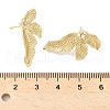 Brass Micro Pave Clear Cubic Zirconia Stud Earring Findings KK-Z106-02G-05-3
