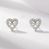 Romantic Heart S925 Sterling Silver Stud Earrings KF4024-2-1