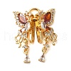 Brass Micro Pave Cubic Zirconia Slide Charms KK-G503-37G-01-1