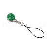 Watermelon Glass Seed Bead Beaded Charm Mobile Straps HJEW-MZ00183-4