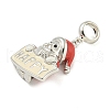 Anti-Tarnish Rhodium Plated 925 Sterling Silver Enamel Christmas European Dangle Charms STER-Z010-02P-02A-2