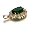 Golden Plated Brass Micro Pave Clear Cubic Zirconia Pendants ZIRC-F123-02-3
