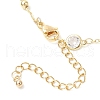 304 Stainless Steel & Brass Clear Cubic Zirconia Chain Anklets for Women AJEW-AN00688-4