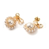 Mother's Day Jewellery Shell Pearl with Brass Dangle Stud Earrings for Women EJEW-TA00574-4