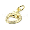 Brass Micro Pave Clear Cubic Zirconia Pendants KK-H475-24G-04-2