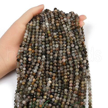 Natural Green Rutilated Quartz Beads Strands G-RM2025-A51-6mm-1