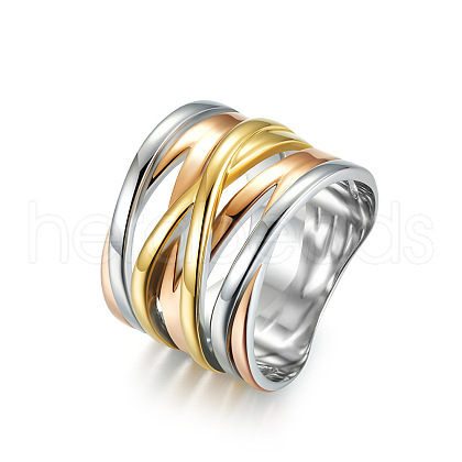 Cross 304 Stainless Steel Finger Rings FS-WG16BAC-19-1