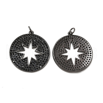 Brass Micro Pave Cubic Zirconia Pendants KK-E068-VB432-1