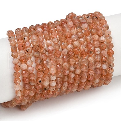 Natural Gold Sunstone Beads Strands G-G188-B02-01A-1