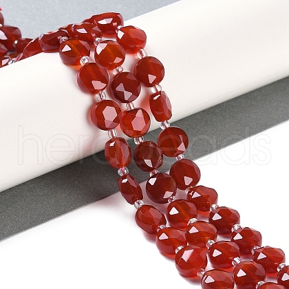 Natural Carnelian(Dyed & Heated) Beads Strands G-N342-19-1