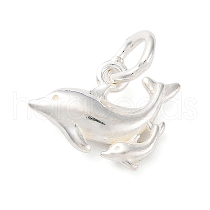 925 Sterling Silver Double Dolphin Charms STER-G045-12S-1
