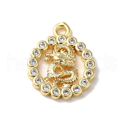 Brass Micro Pave Cubic Zirconia Pendants KK-B079-11G-1