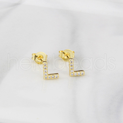 Brass Clear Cubic Zirconia Stud Earrings WGC2A80-12-1
