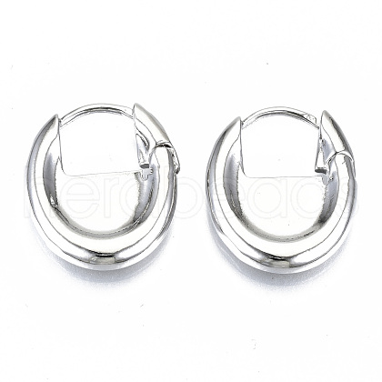 Brass Huggie Hoop Earrings EJEW-N011-41P-NF-1