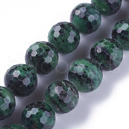 Natural Ruby in Zoisite Beads Strands G-L492-09B-1