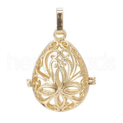 Rack Plating Brass Cage Pendants X-KK-S751-002KC-1