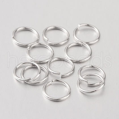 Anti-Tarnish Rhodium Plated 925 Sterling Silver Open Jump Rings STER-I005-32-8mm-1