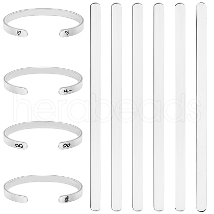 304 Stainless Steel Bangle Blank Strips MAK-WH0016-02B-P-1