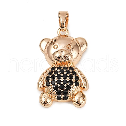 Brass Micro Pave Cubic Zirconia Pendants KK-E795-24KCG-02-1
