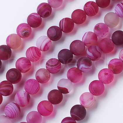 Natural Grade A Striped Agate/Banded Agate Beads Strands G-E478-01-10mm-1