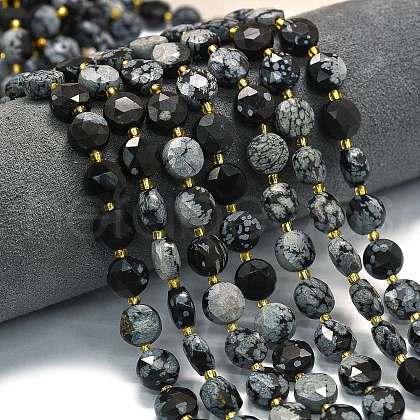 Natural Snowflake Obsidian Beads Strands G-C116-A138-01-1