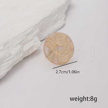 Fashionable Flat Round with Leaf Alloy Finger Rings for Women XC1964-2-1