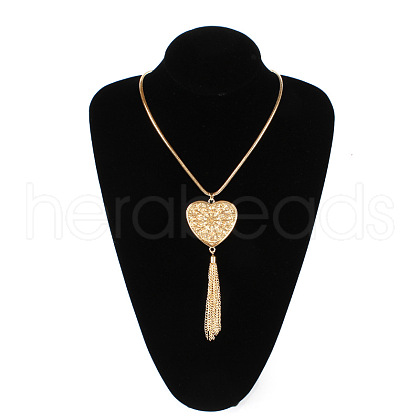 Alloy Heart Pendant Tassel Necklaces FS-WGC2B9A-03-1