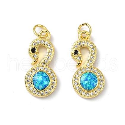 Brass Micro Pave Cubic Zirconia Pendants KK-A197-13G-1