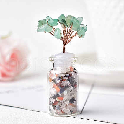 Natural Green Aventurine Chips Tree Decorations PW-WG81217-04-1