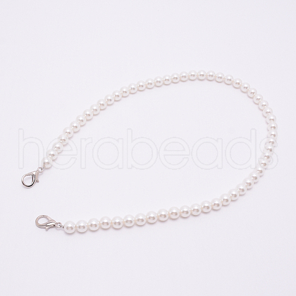 White Acrylic Round Beads Bag Handles FIND-TAC0006-24B-01-1