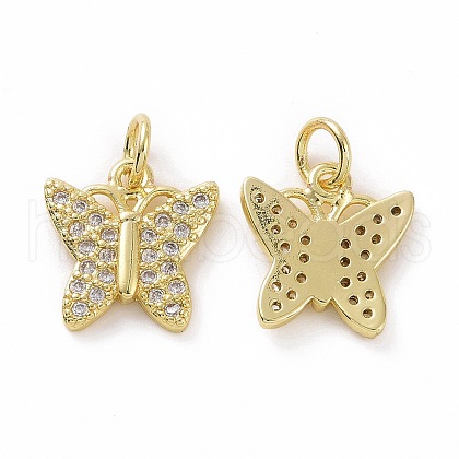 Brass Micro Pave Cubic Zirconia Pendants KK-E068-VF055-1