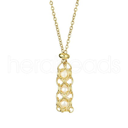 Natural Pearl Pendant Necklace NJEW-JN04518-1