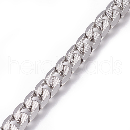 Tarnish Resistant 304 Stainless Steel Cuban Link Chains CHS-L020-045P-1