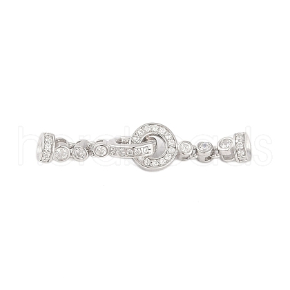 925 Sterling Silver Micro Pave Clear Cubic Zirconia Fold Over Clasps STER-U004-03P-1