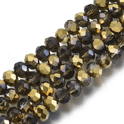 Electroplate Transparent Glass Beads Strands EGLA-A034-T8mm-N20-1