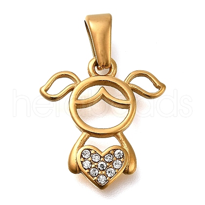 Ion Plating(IP) 304 Stainless Steel Rhinestone Pendants STAS-Z113-08G-1