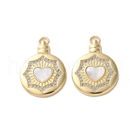 Brass Micro Pave Cubic Zirconia Pendants KK-U070-01C-G-1