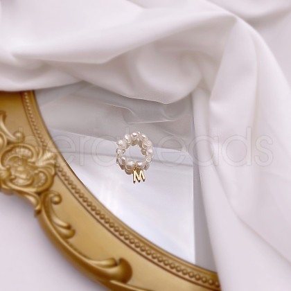 Mother's Day Jewellery Natural Freshwater Pearl Beaded Finger Rings WG7CD33-09-1