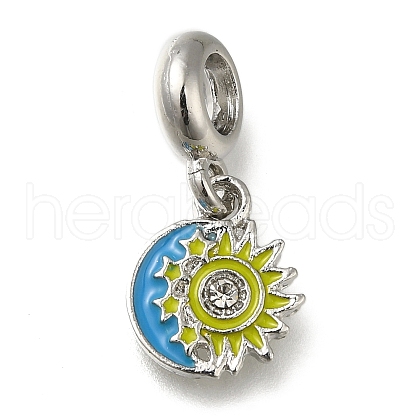 Rack Plating Alloy Enamel European Dangle Charms PALLOY-A009-13P-1