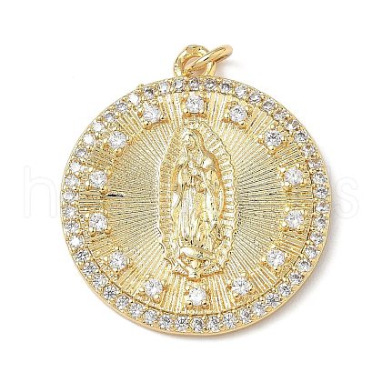 Brass Micro Pave Cubic Zirconia Pendants KK-Q068-31B-G-1