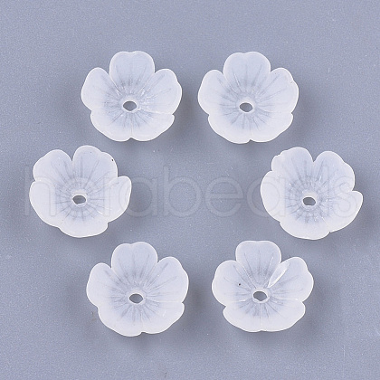 5-Petal Transparent Acrylic Bead Caps FACR-T001-11-1