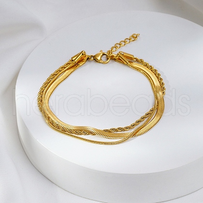 Stylish Stainless Steel Triple-layer Bracelets OB2318-2-1